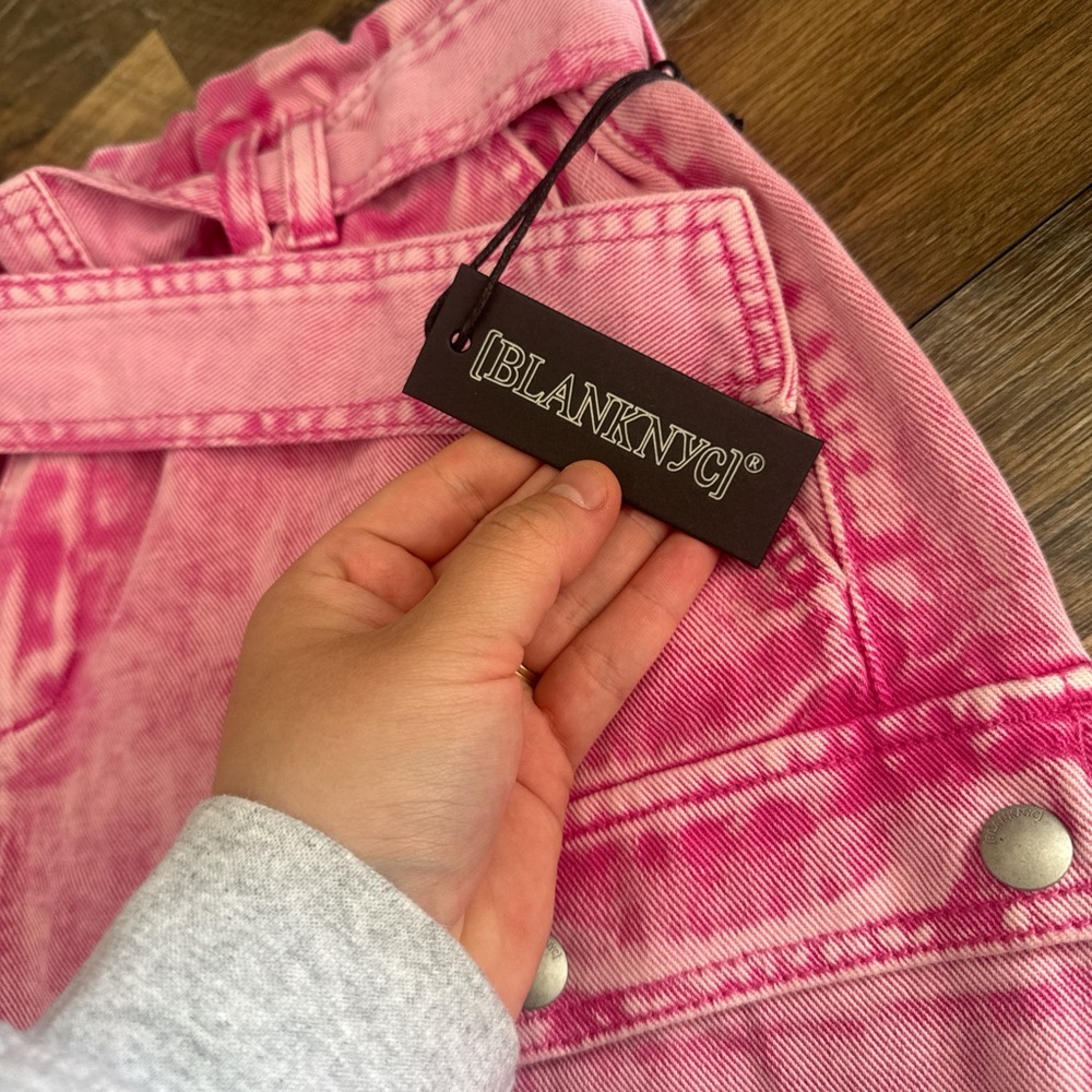 BLANK NYC | Small NWT Pink shorts with belt #tiedye - Picture 2 of 5